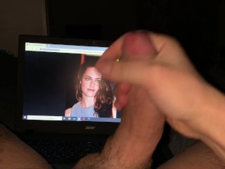 Дрочу на kristen stewart с взрывающейся спермой