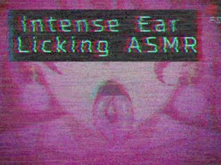 Милая девочка лижет ухо и стонет ASMR (VHS NOISE)